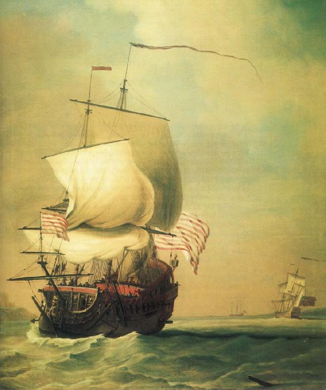 Monamy, Peter An English East Indiaman bow view China oil painting art